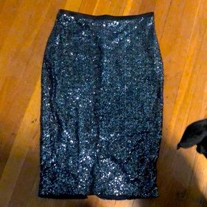 Express sequin pencil skirt